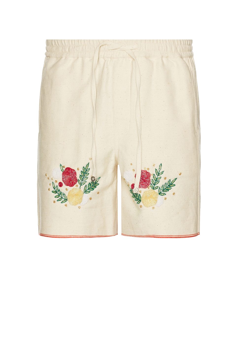 Harago Beadwork Floral Shorts