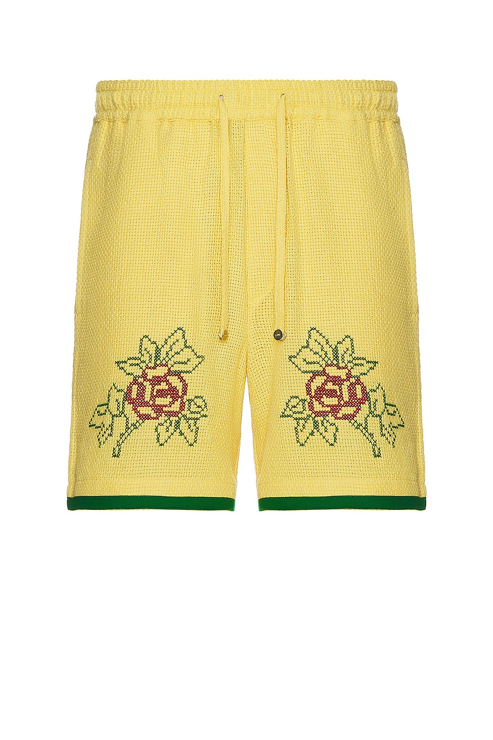 Image 1 of HARAGO Embroidered Shorts in Yellow