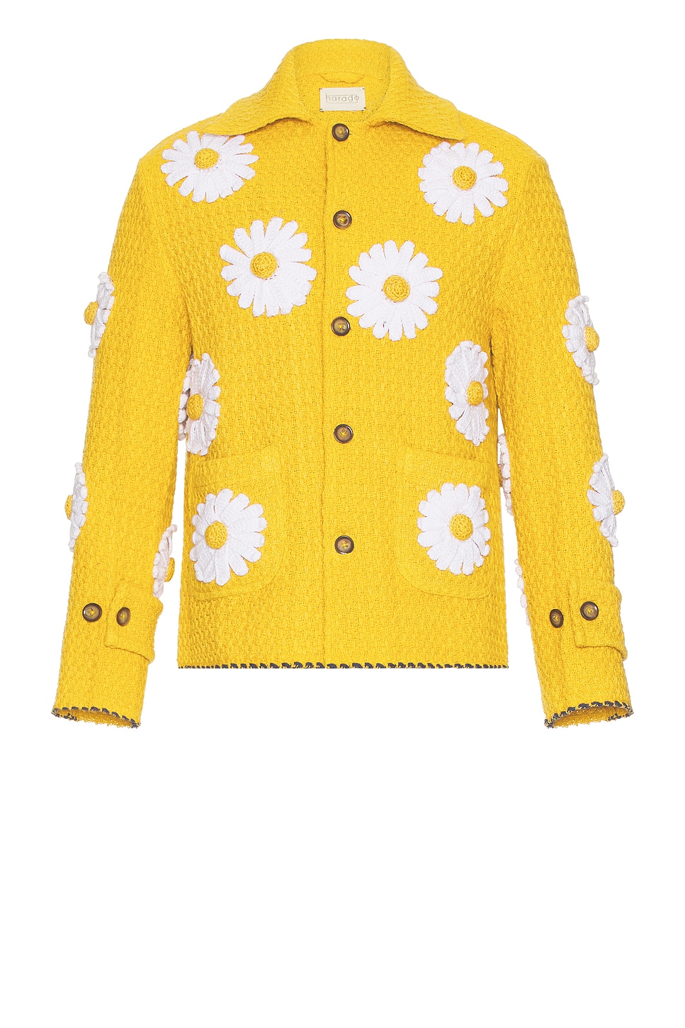 Image 1 of HARAGO Daisy Applique Blouson in Yellow