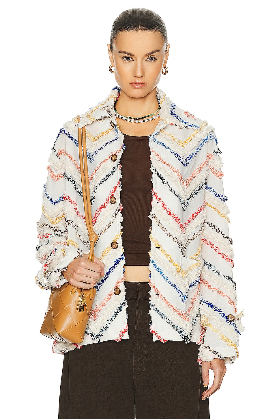 Image 1 of HARAGO Chenille Embroidered Jacket in Multi