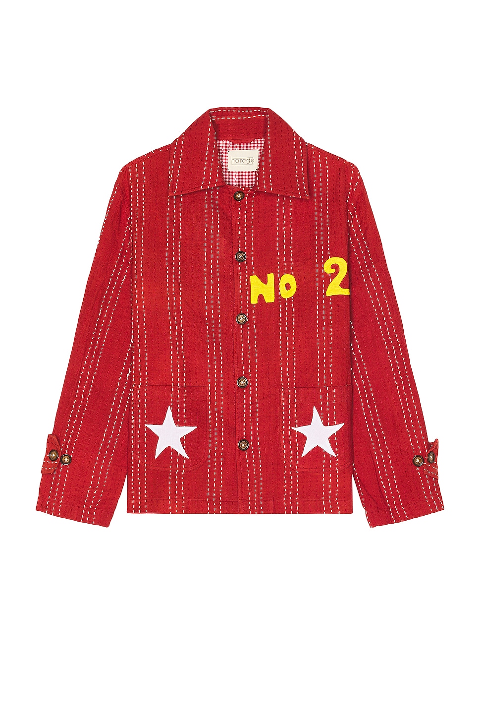 Image 1 of HARAGO Quilted Applique Jacket in Red