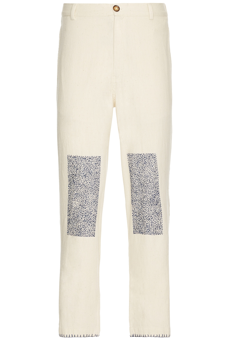 Kantha Knee Cap Pants in Beige