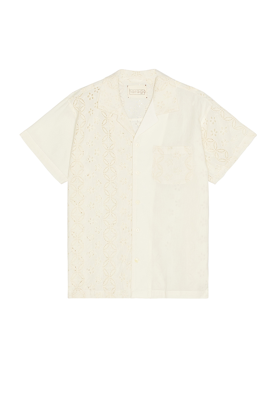 Image 1 of HARAGO Cut Work Embroidery Shirt in Cream