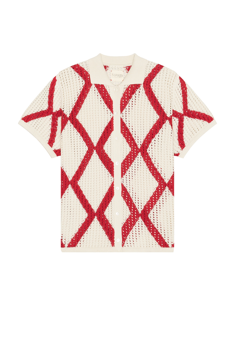 Image 1 of HARAGO Diamond Crochet Shirt in Cream