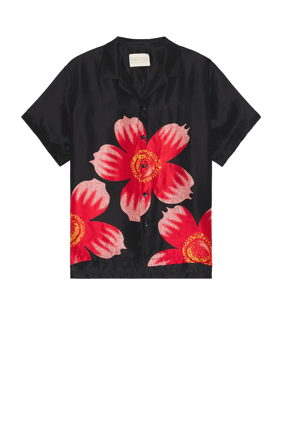 Image 1 of HARAGO Floral Printed Shirt in Black