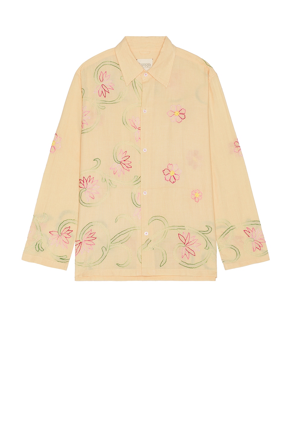 Floral Embroidered Shirt in Yellow