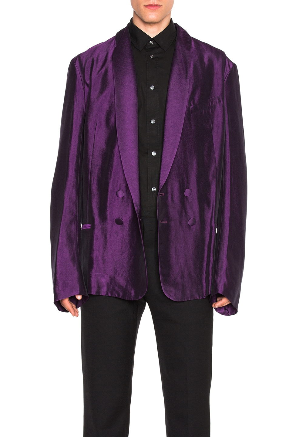 Image 1 of Haider Ackermann Double Breasted Blazer in Purple