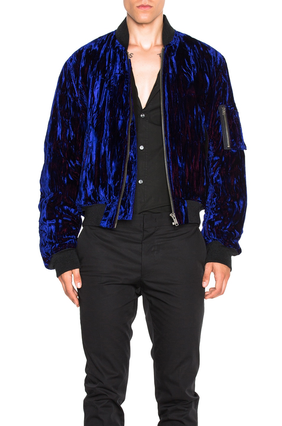 Image 1 of Haider Ackermann Bomber Jacket in Blue