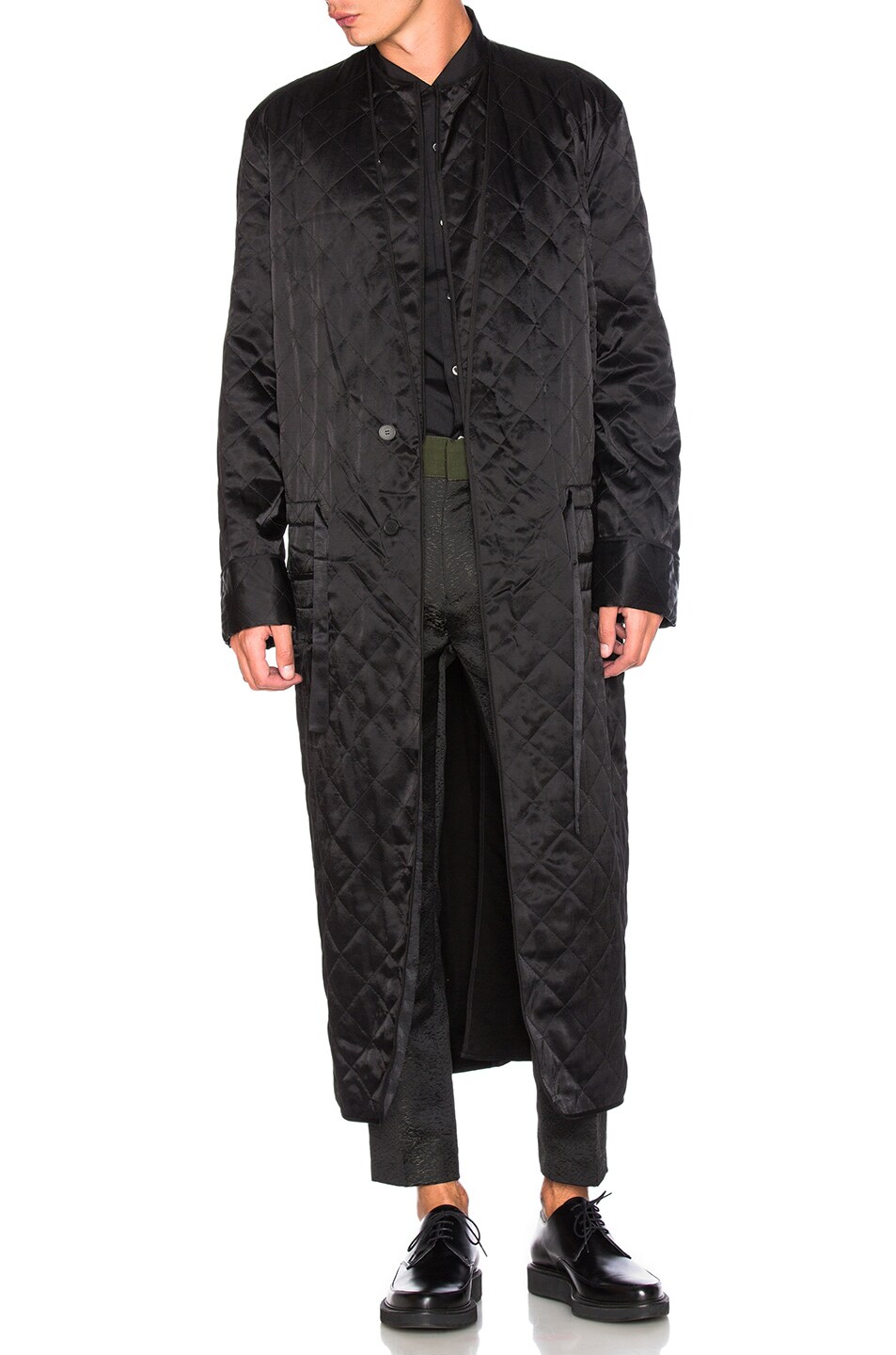 Image 1 of Haider Ackermann Quilted Coat in Black