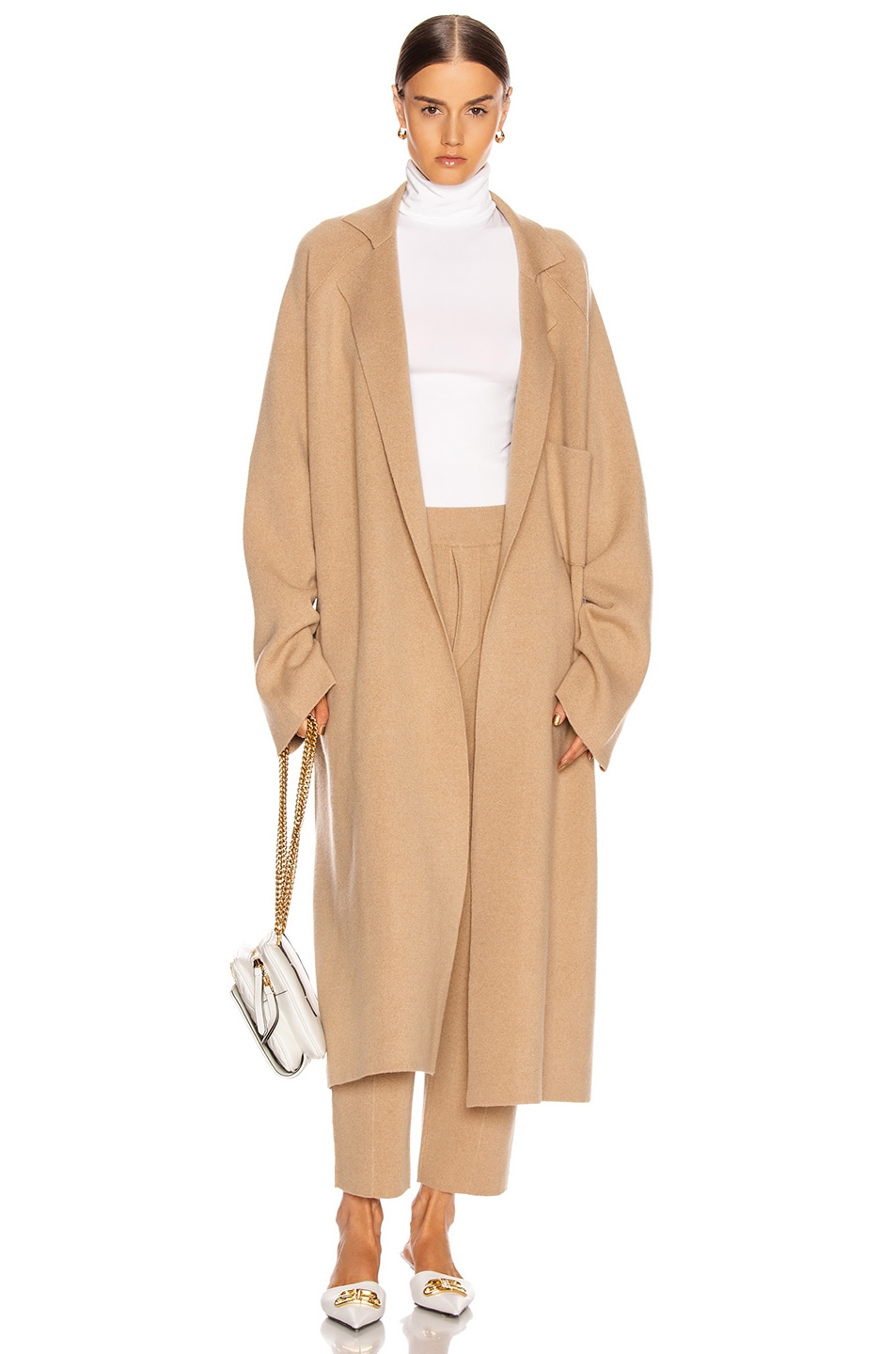 Image 1 of Haider Ackermann Knitted Coat in Invidia Camel
