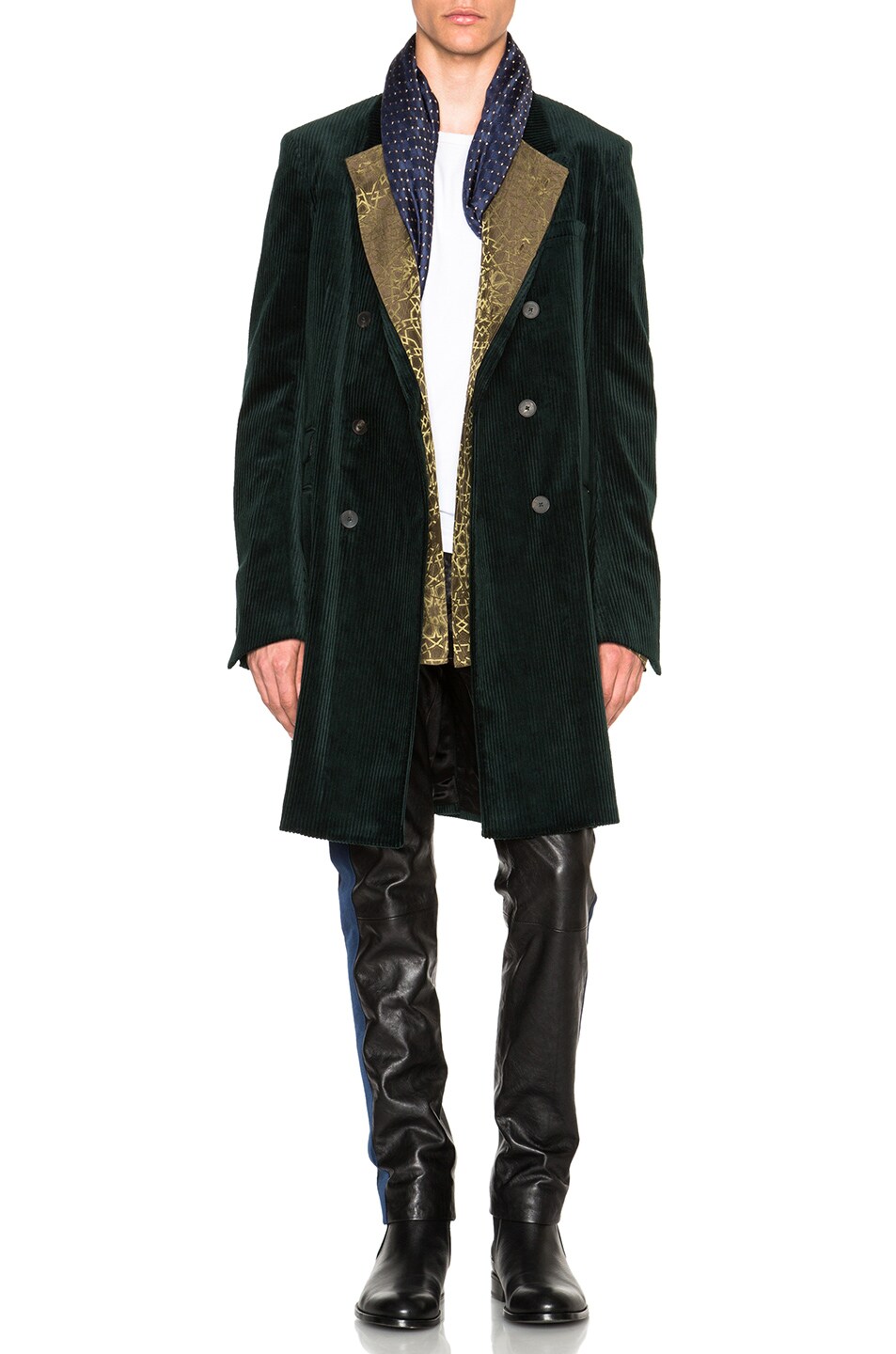 Image 1 of Haider Ackermann Classic Double Breasted Coat in Conducer Forest