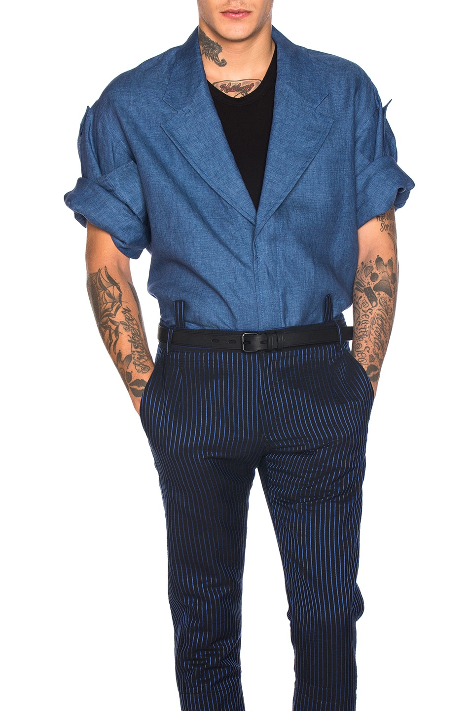 Image 1 of Haider Ackermann Oversized Shirt in Ewodi Blue