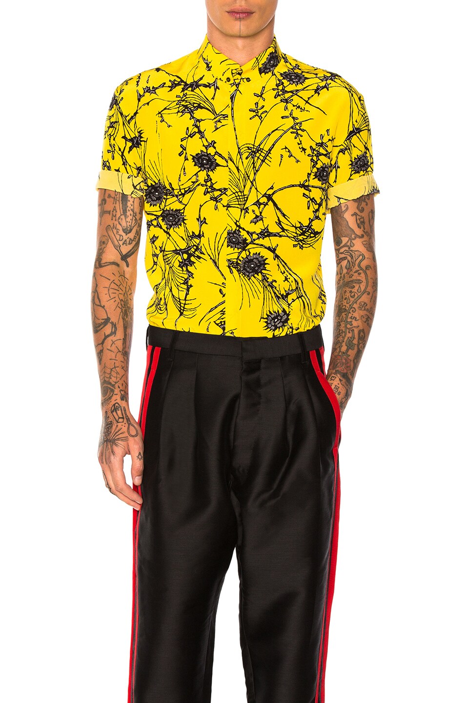 Image 1 of Haider Ackermann Short Sleeve Shirt in Yellow