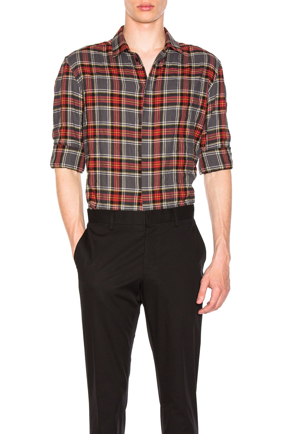 Image 1 of Haider Ackermann Classic Shirt in Red & Black