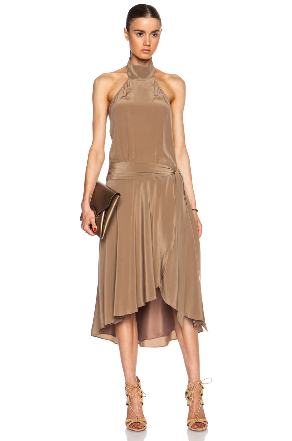 High Neck Silk Dresses