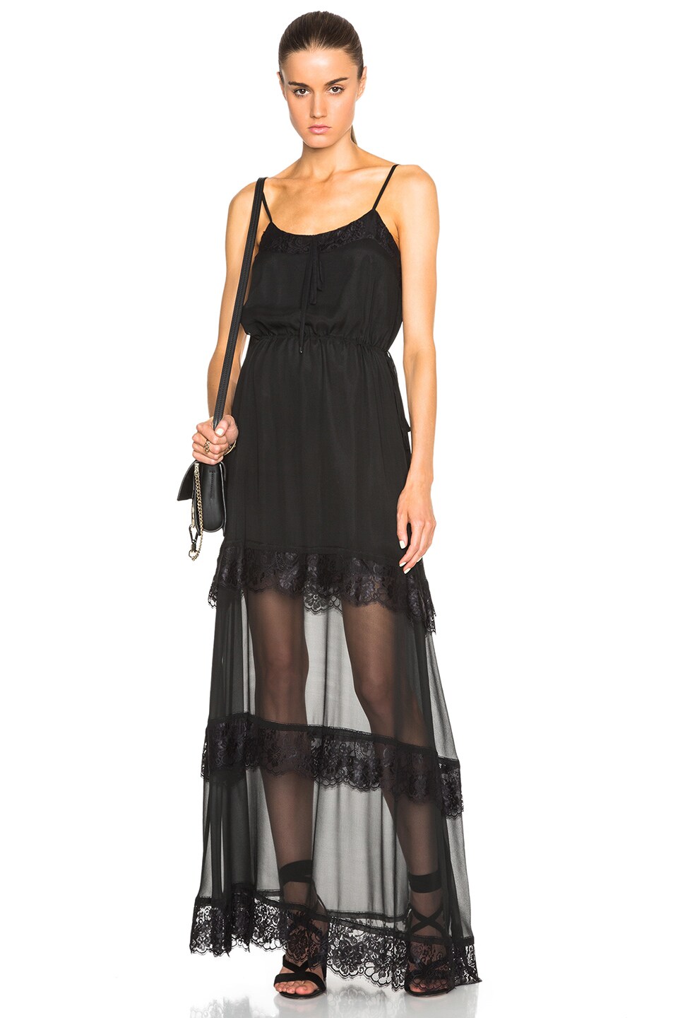 Image 1 of Haute Hippie Lace Maxi Dress in Black