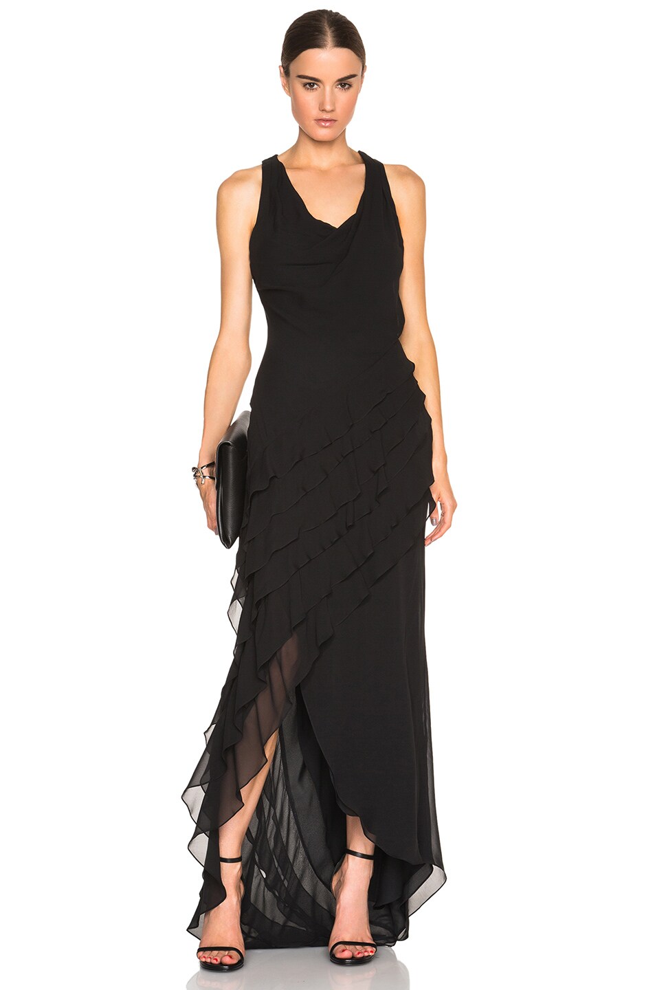 Image 1 of Haute Hippie Layered Chiffon Dress in Black