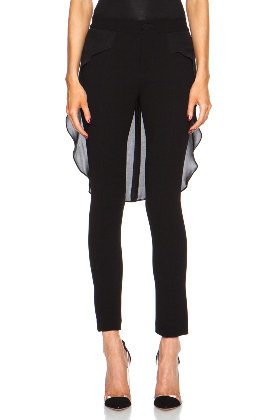 Image 1 of Haute Hippie Triacetate-Blend Pant with Georgette Trail in Black