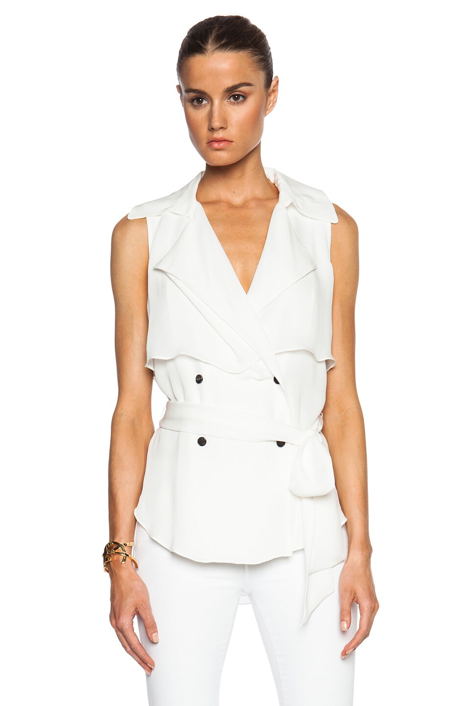 Image 1 of Haute Hippie Trench Blouse in Swan