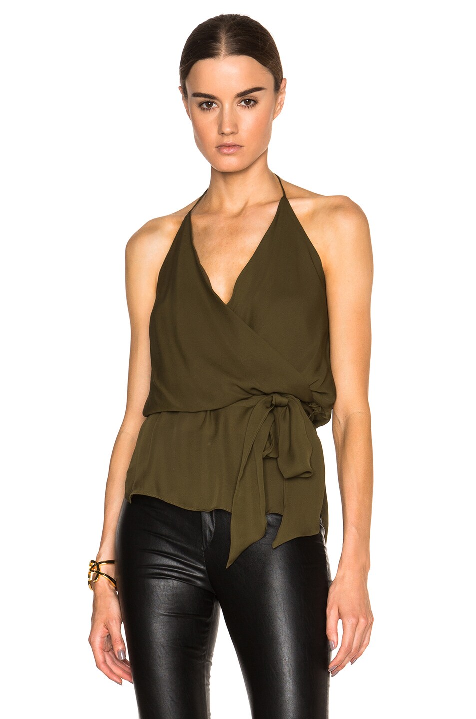 Image 1 of Haute Hippie Wrap Tank in Military