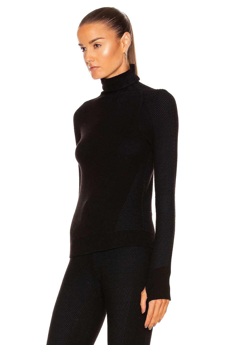 HOLDEN Airwarm High Neck Top in Black | FWRD