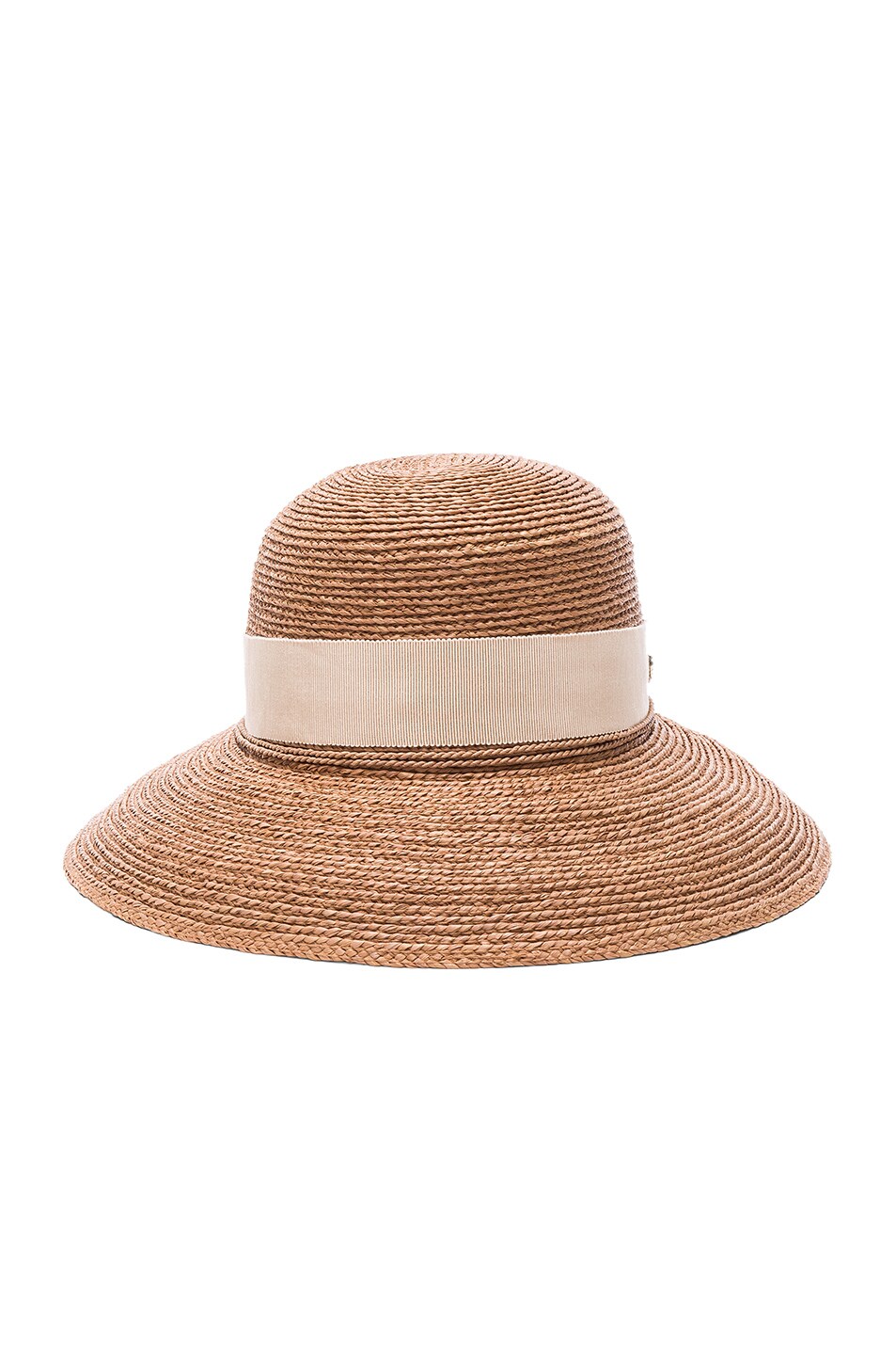 Image 1 of Helen Kaminski Newport Short Brim Hat in Nougat & Sand