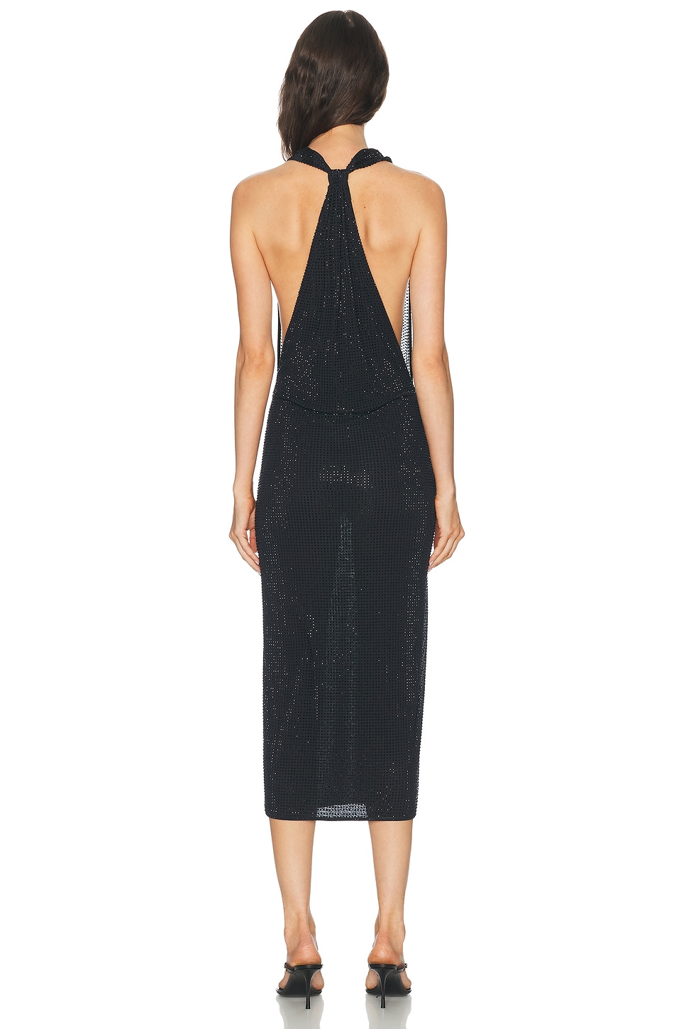 HAELO Layered Cowl Neck Hotfix Dress