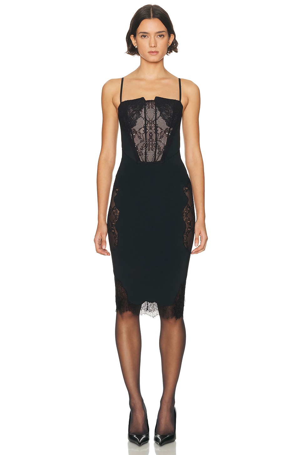 Haelo Collage Corset Dress In Black