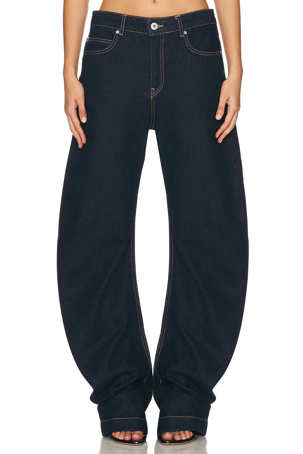 Image 1 of HAELO Banana Twist Flare Jean in Indigo