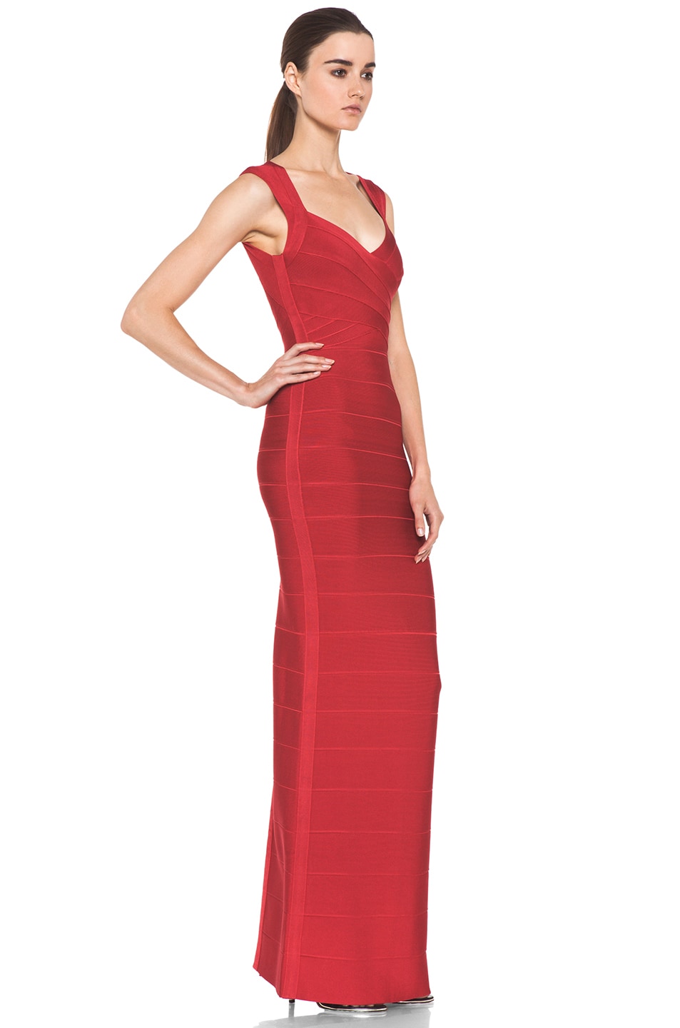 Herve Leger Gown in Red | FWRD