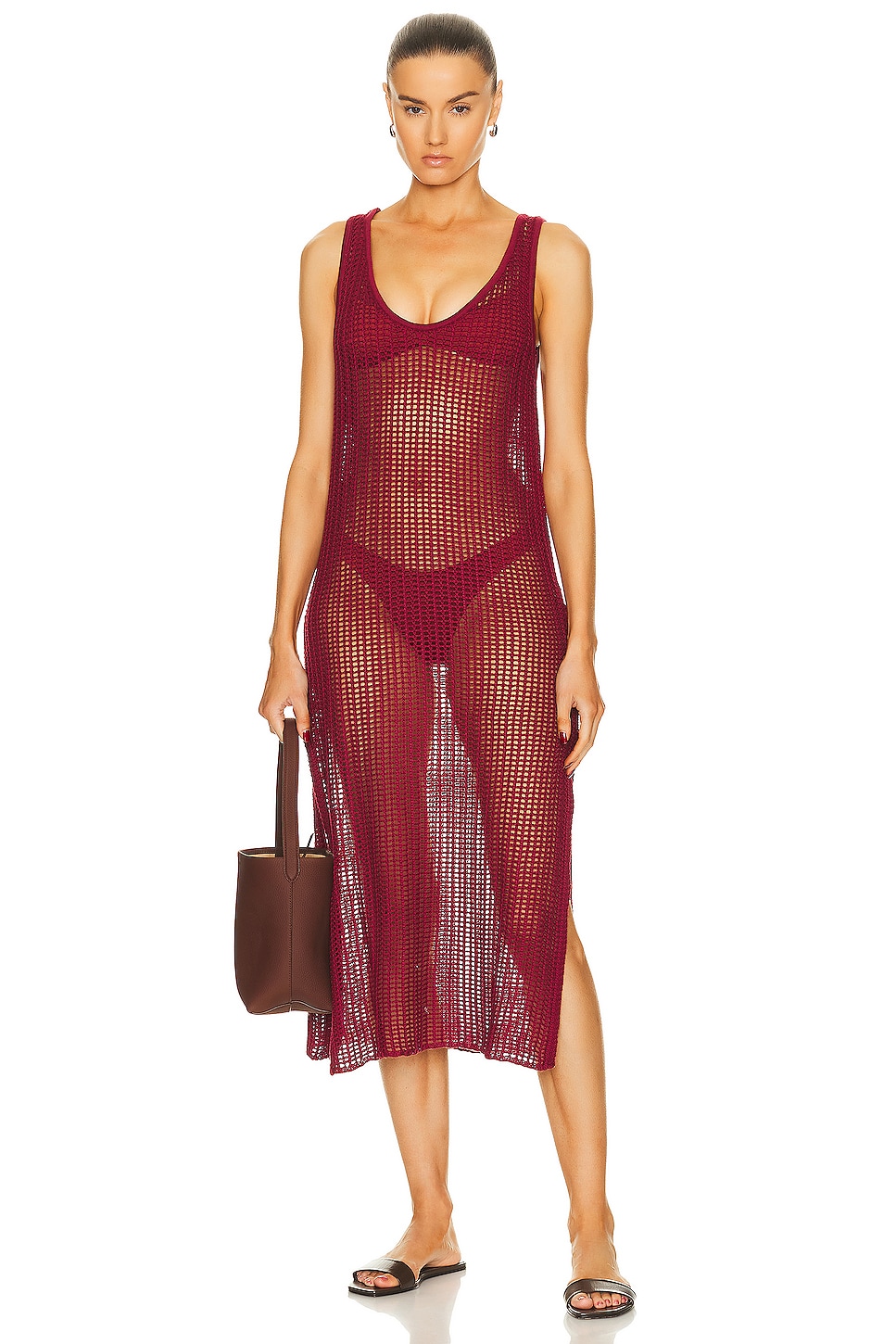 Image 1 of HAIGHT. Knit Beth Dress in Bordeaux