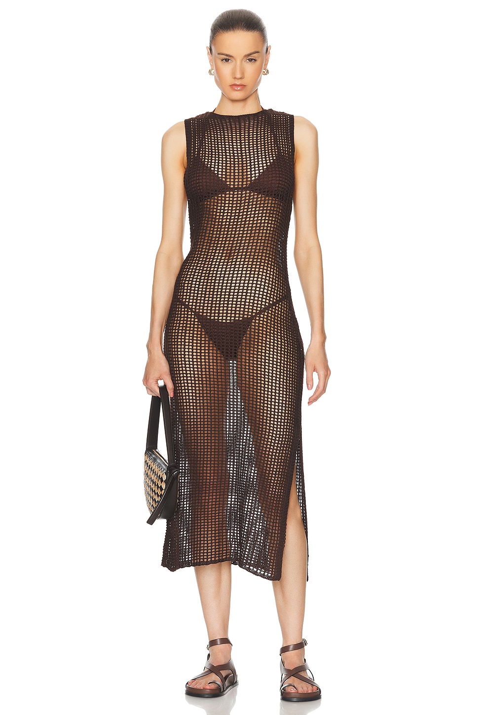 Image 1 of HAIGHT. Luciana Dress in Brauna Brown