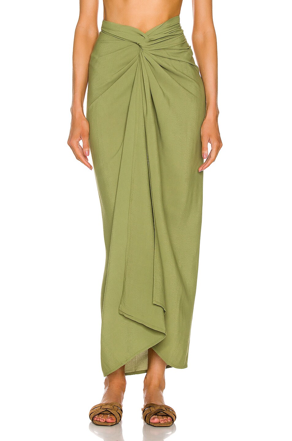 Image 1 of HAIGHT. Panneaux Maxi Skirt in Aloe Green