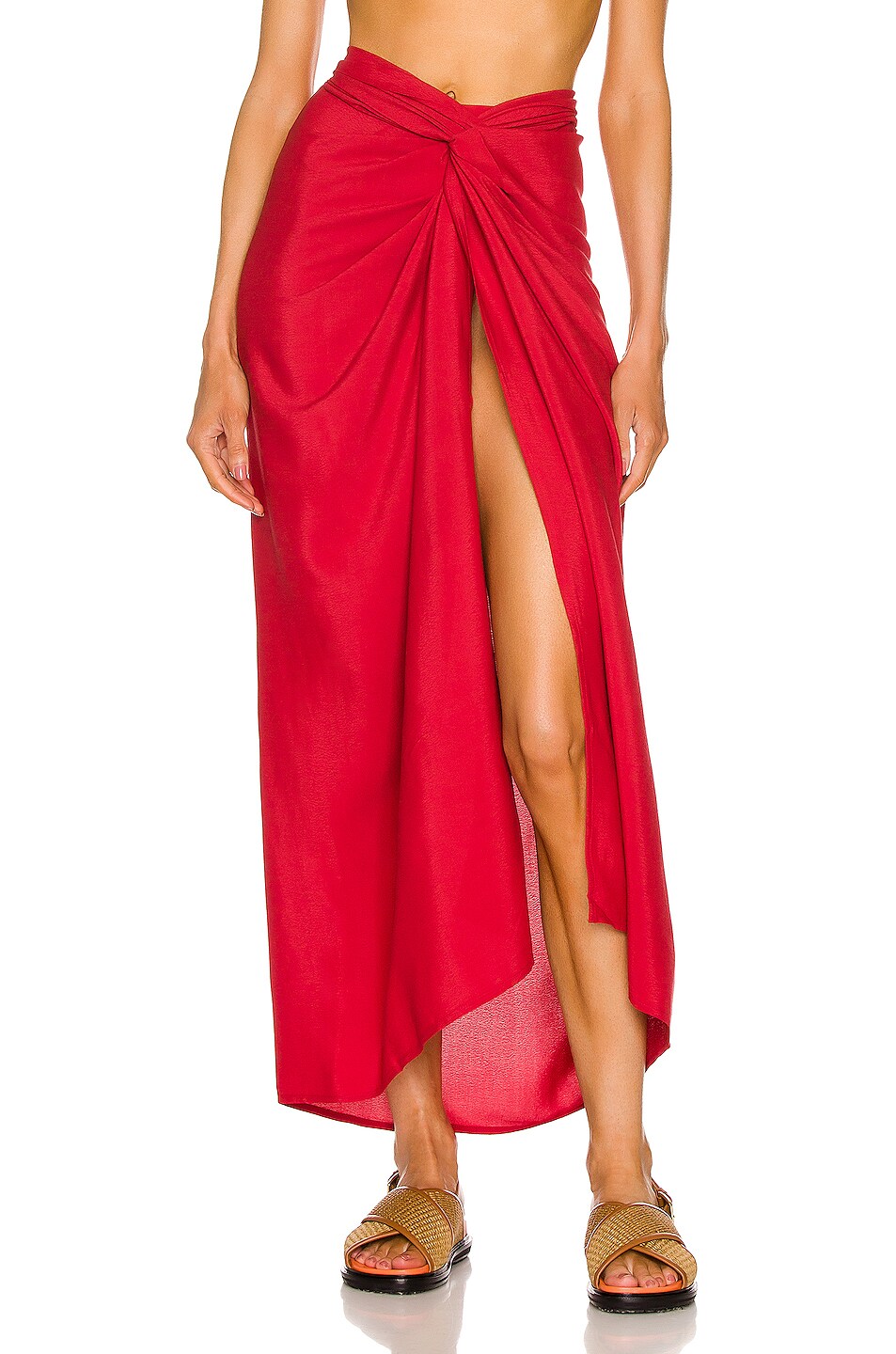 Image 1 of HAIGHT. Panneaux Maxi Skirt in Tie Red