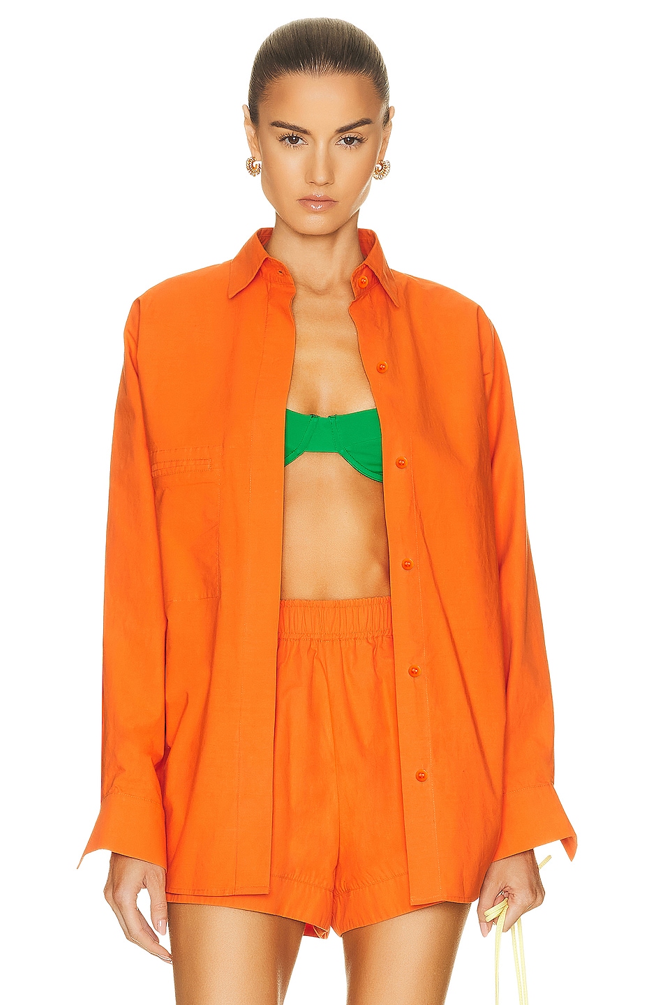 Image 1 of HAIGHT. Oversized Shirt in Mie Orange