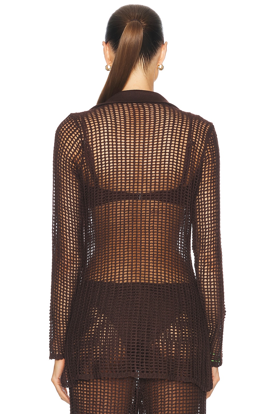 Image 3 of HAIGHT. Knit Luana Top in Brauna Brown