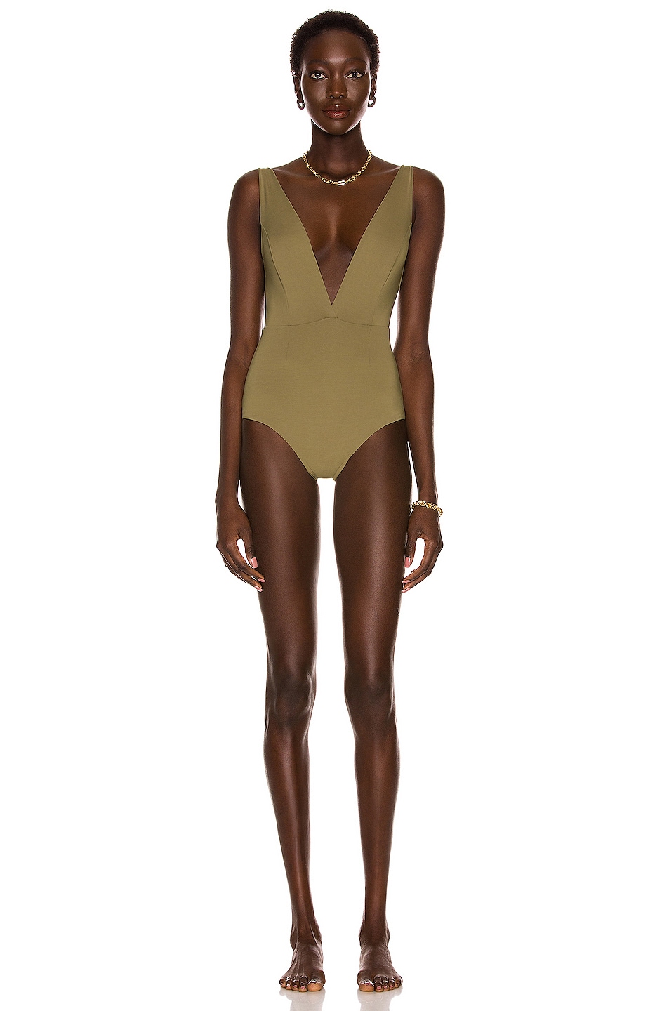 Image 1 of HAIGHT. Fernanda Swimsuit in Lichen Green