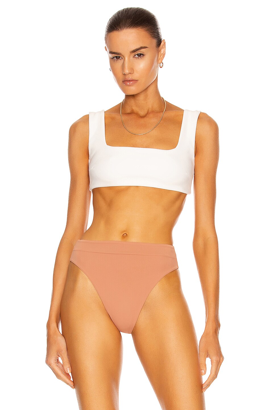 Image 1 of HAIGHT. Crepe Brigitte Bikini Top in Off White