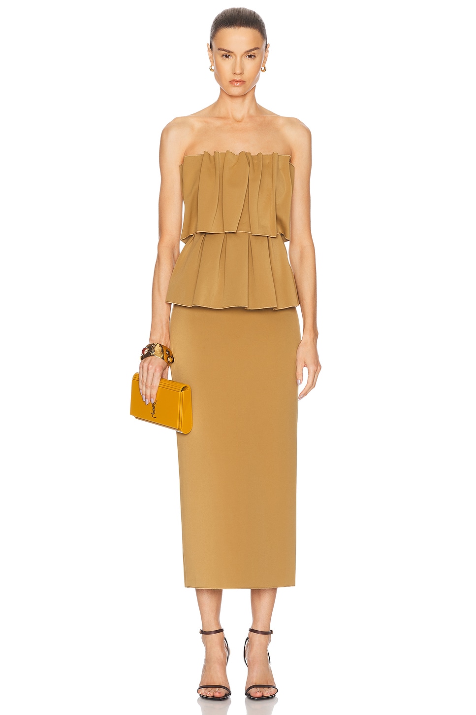 Sculpted Maxi Dress in Mustard