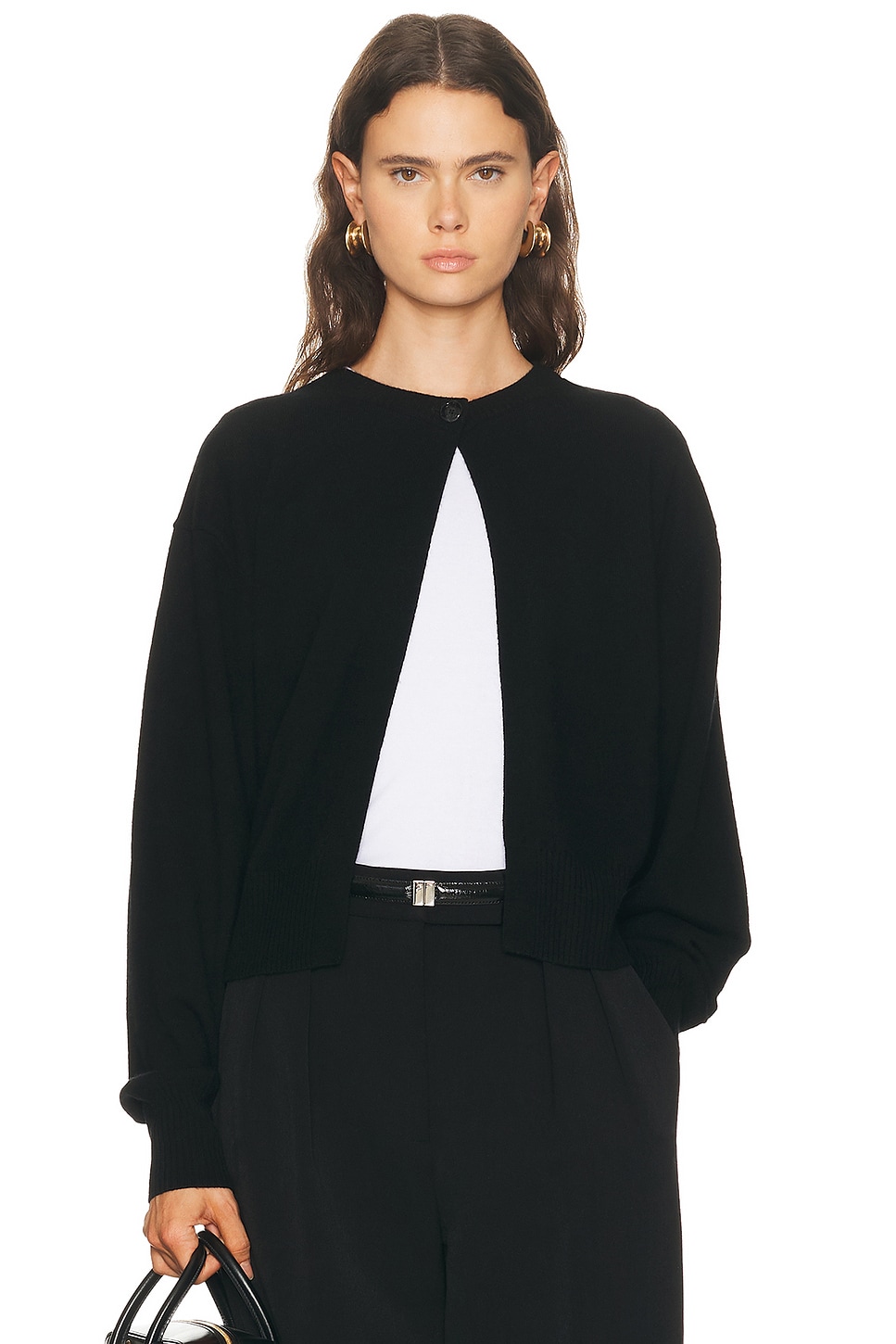 House Of Dagmar Single Button Cardigan In Black