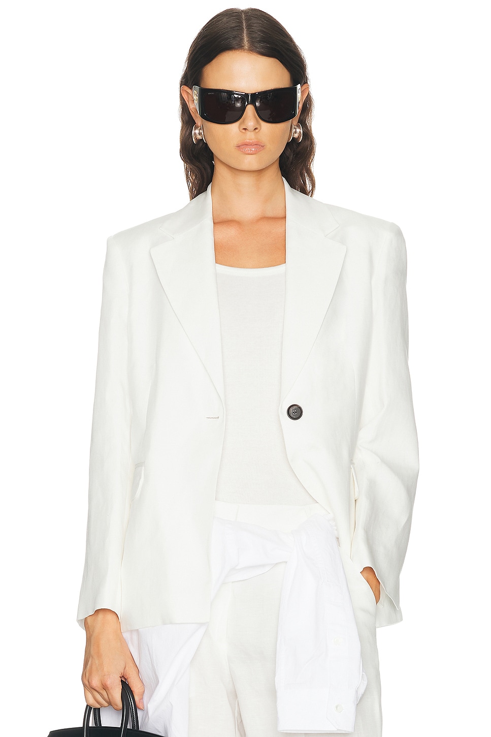 House Of Dagmar Linen Blazer In White