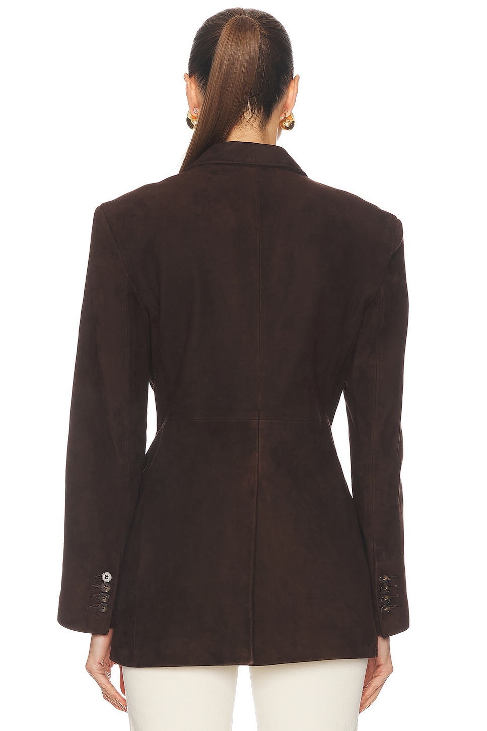 Slim Suede Blazer - Thumbnail 3