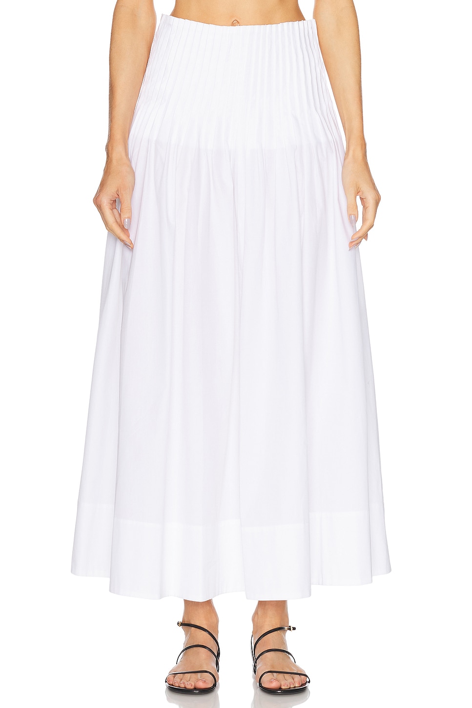 Poplin Maxi Skirt in White