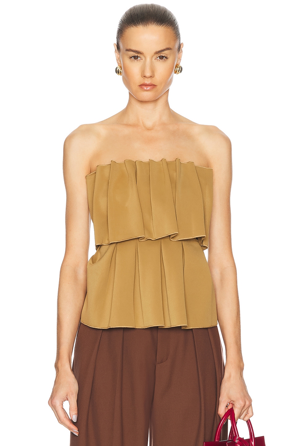 Sculpted Tube Top in Mustard