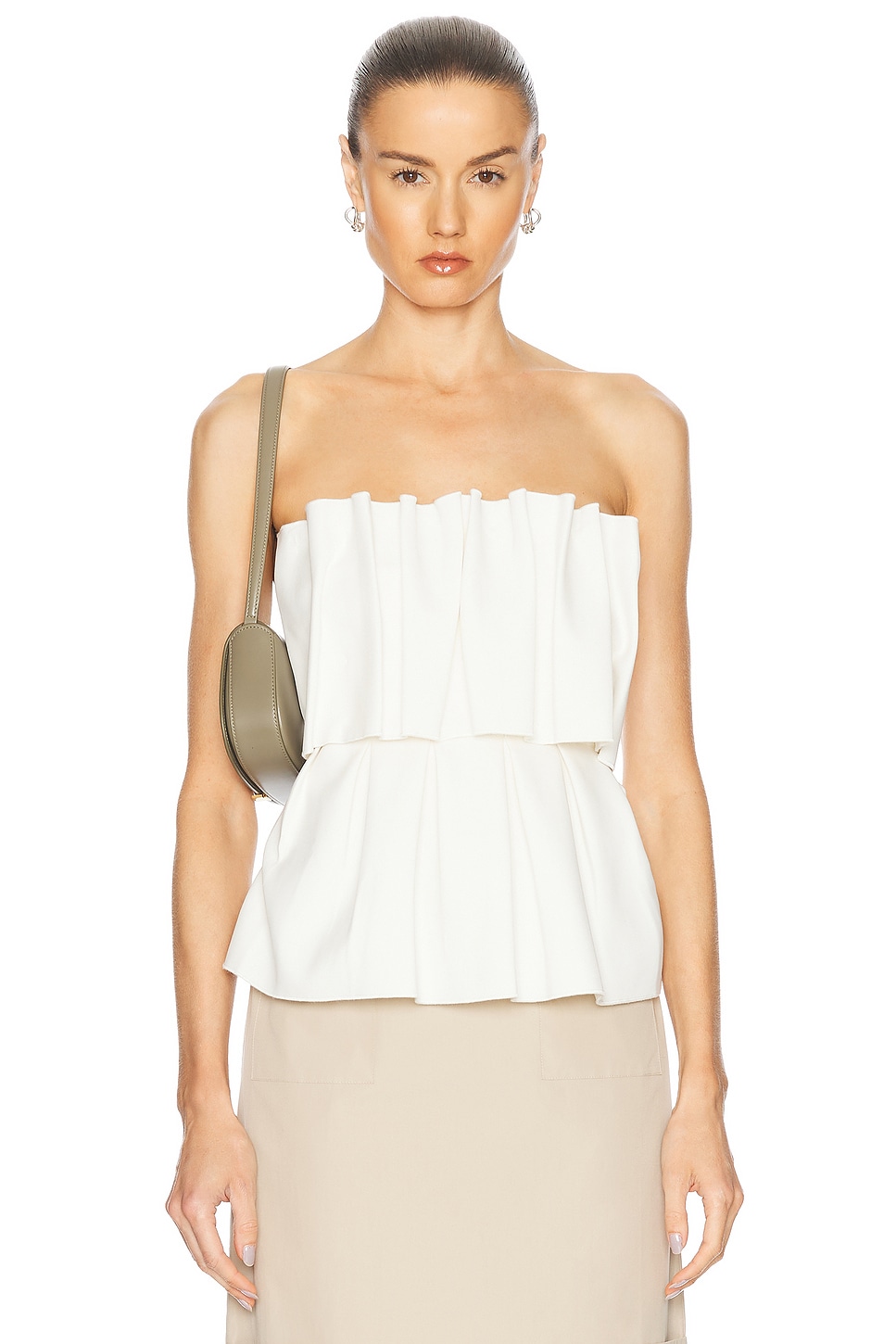 Image 1 of House of Dagmar Sculpted Tube Top in White