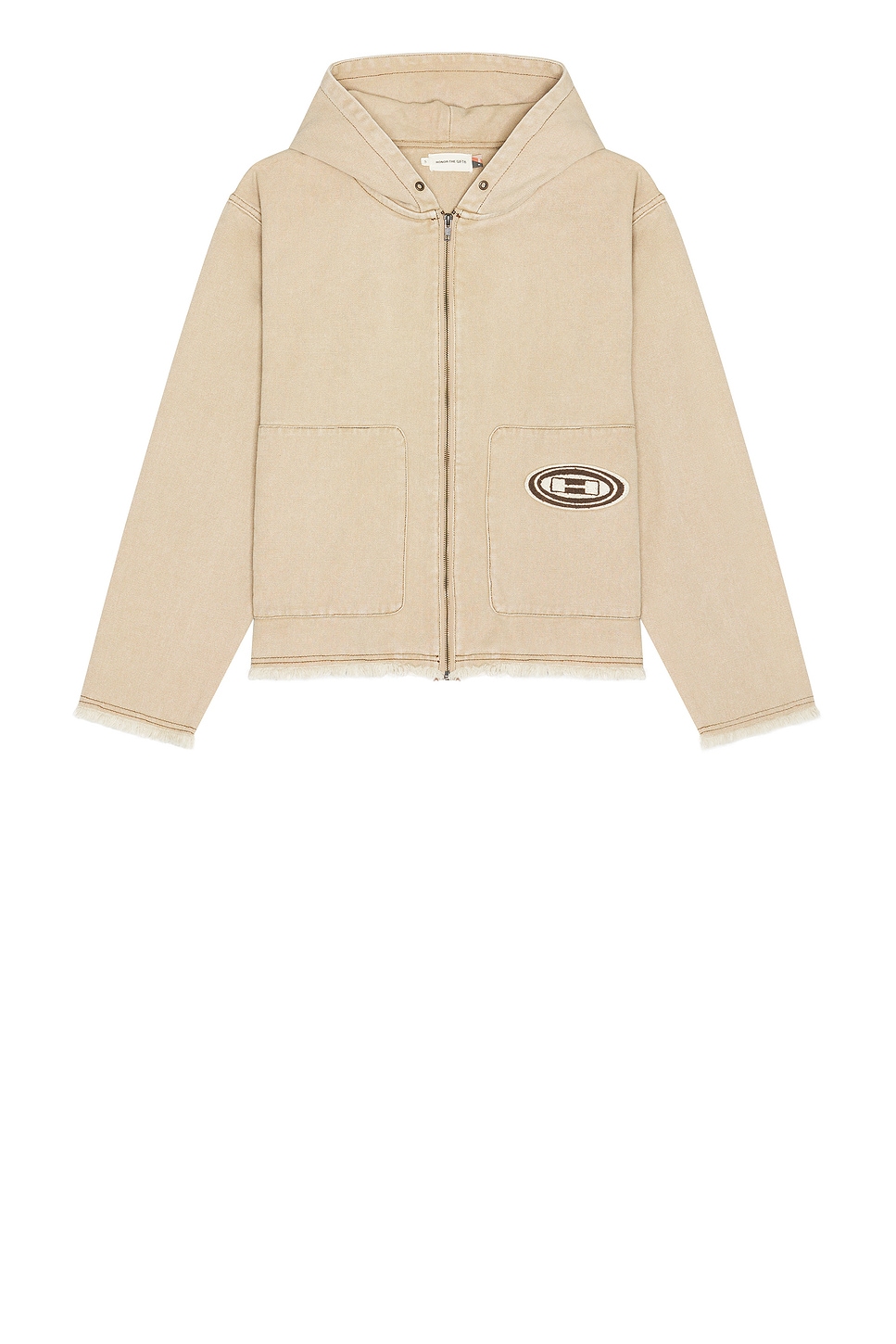 Image 1 of Honor The Gift Washed Canvas Zip Hoodie in Tan