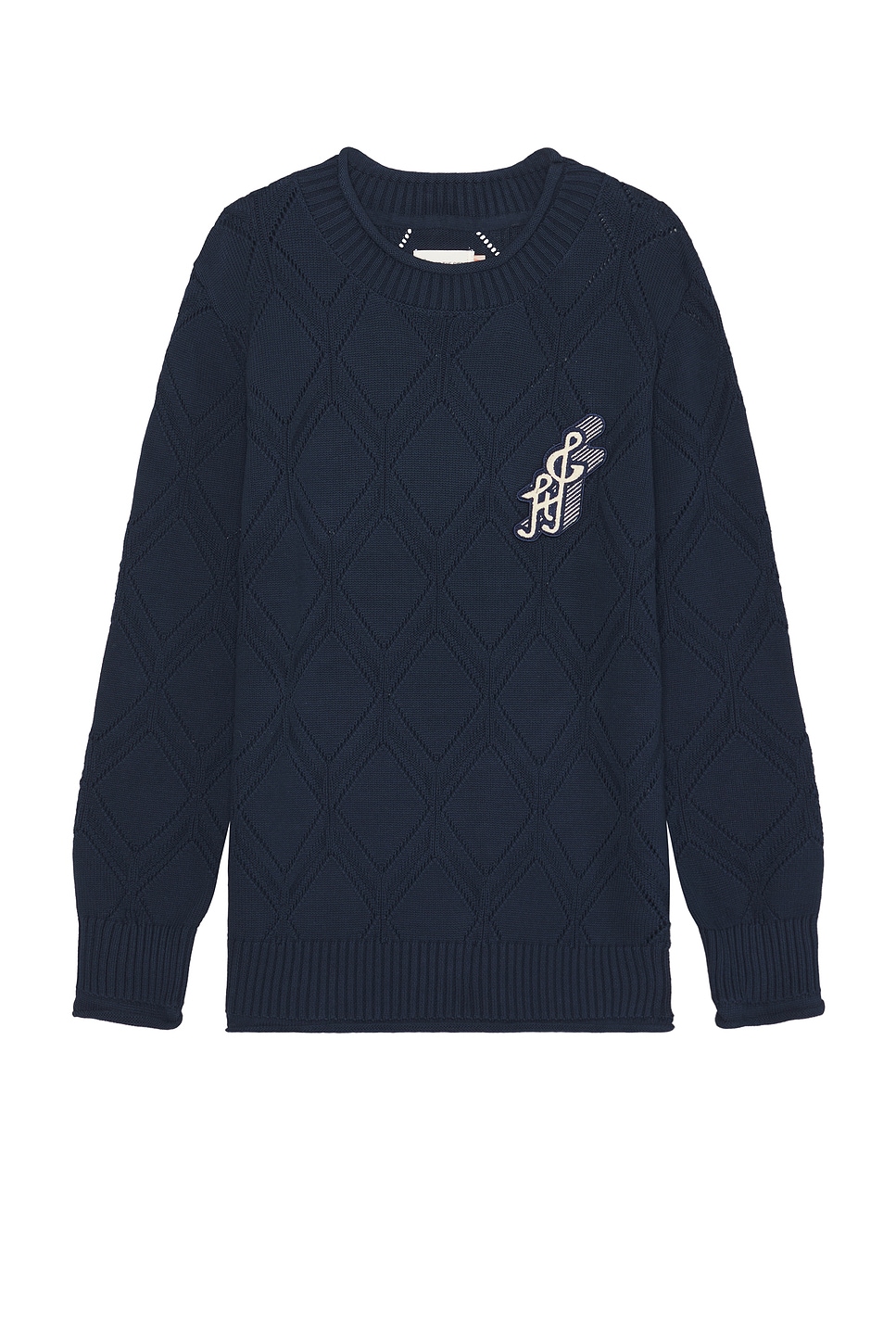 Diamond Knit Sweater in Navy