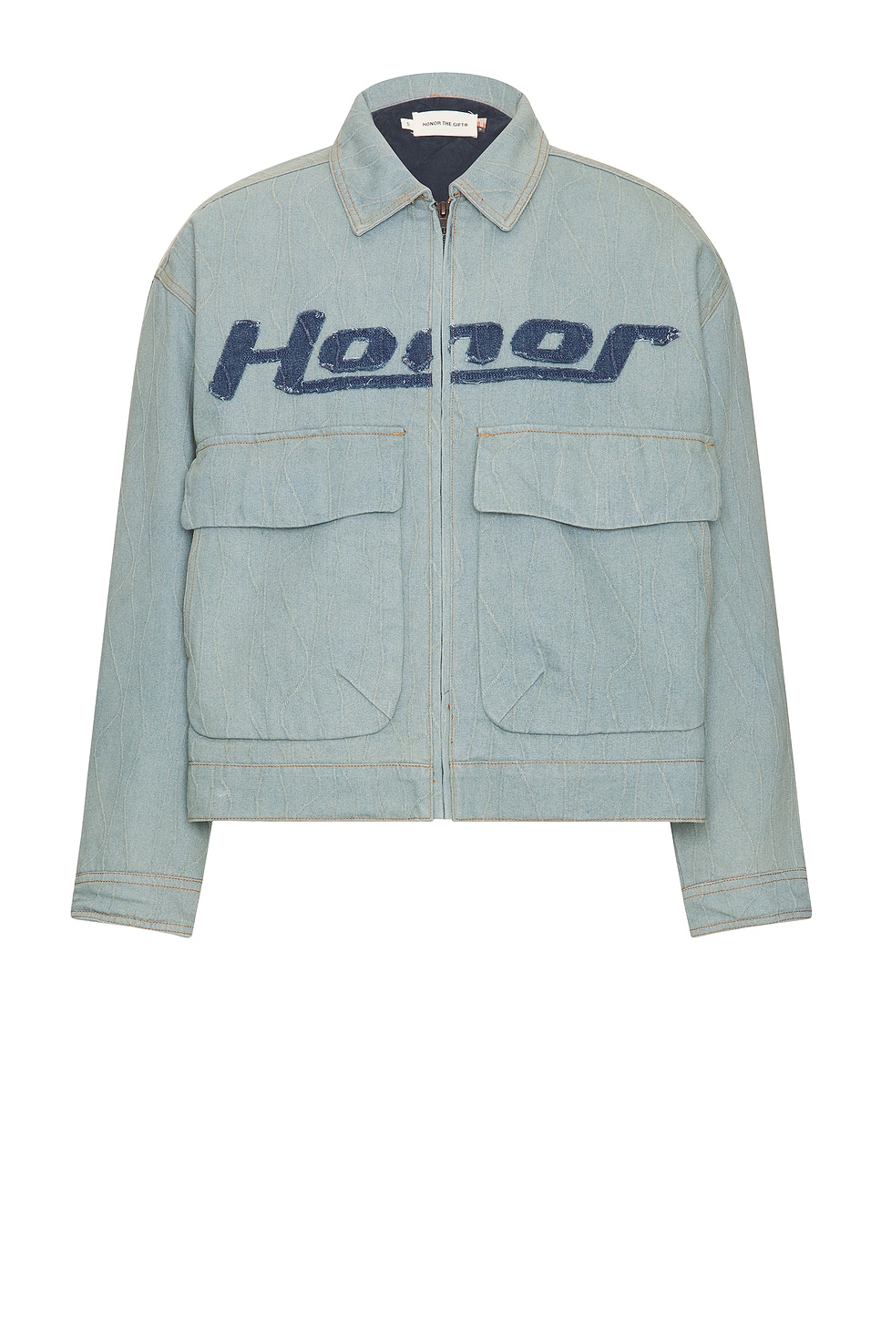 Shop Honor The Gift Frequency Denim Jacket In Light Indigo