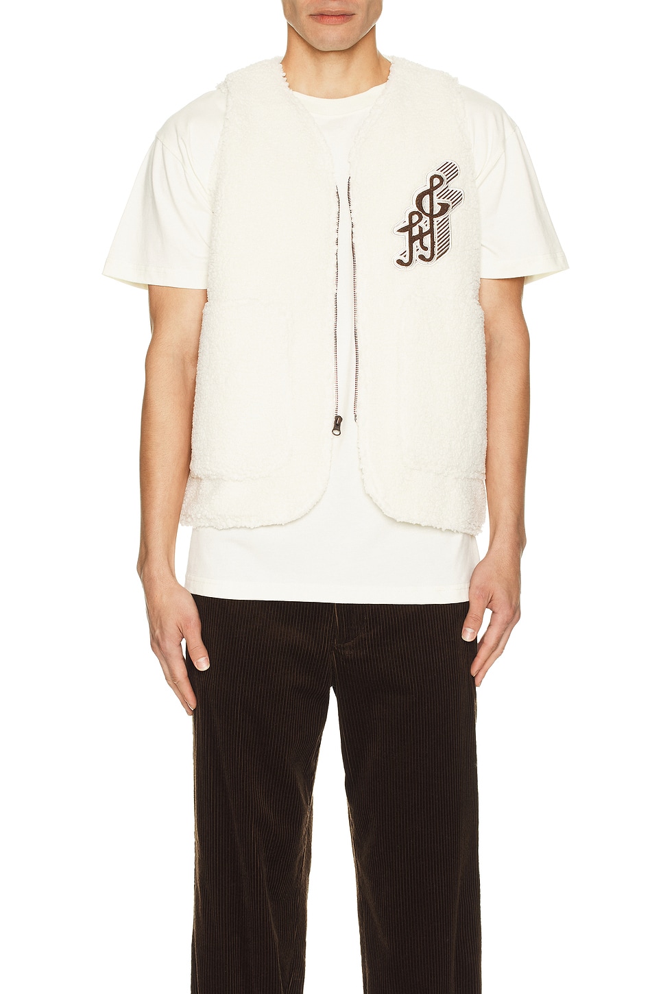 Image 1 of Honor The Gift Teddy Notes Vest in Cream