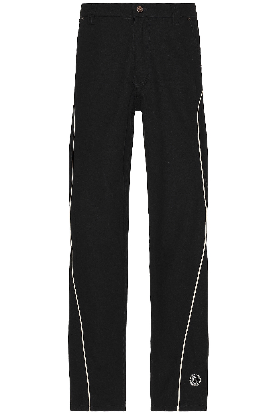A-spring Canvas Piping Pant in Black